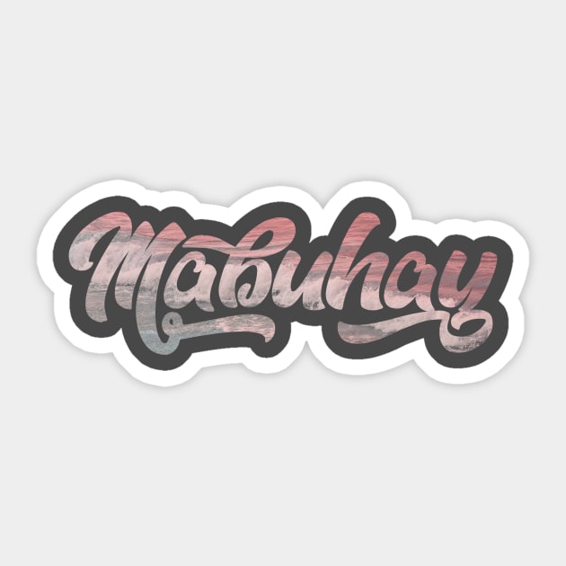 Mabuhay Cursive Waves Sticker by Mabuhay Clothing